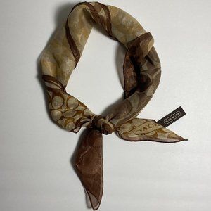 Coach Brown CC Signature Silk Scarf/Wrap